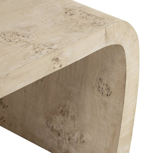 Atlas Clip Coffee Table - Modern White Burl with Sculptural Design, Perfect for Minimalist Living Spaces TA11048-01