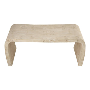 Atlas Clip Coffee Table - Modern White Burl with Sculptural Design, Perfect for Minimalist Living Spaces TA11048-01