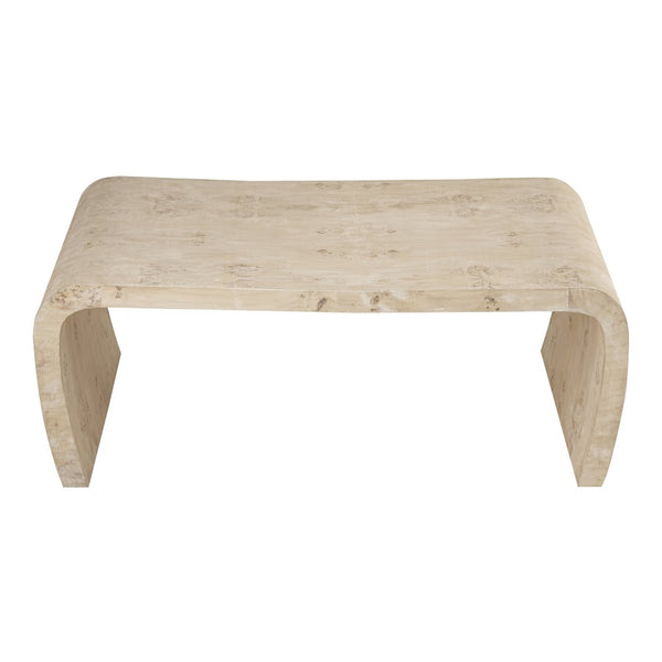 Atlas Clip Coffee Table - Modern White Burl with Sculptural Design, Perfect for Minimalist Living Spaces TA11048-01