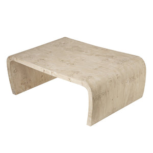 Atlas Clip Coffee Table - Modern White Burl with Sculptural Design, Perfect for Minimalist Living Spaces TA11048-01