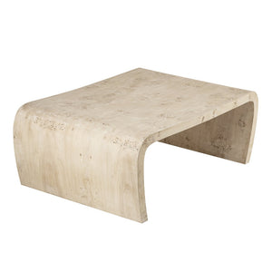 Atlas Clip Coffee Table - Modern White Burl with Sculptural Design, Perfect for Minimalist Living Spaces TA11048-01