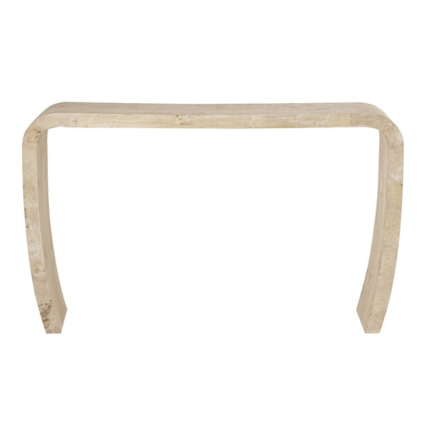 Atlas Clip Console Table - Modern White Burl Design for Stylish Entryways and Slim Spaces TA11049-01