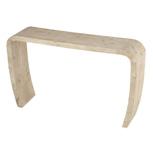 Atlas Clip Console Table - Modern White Burl Design for Stylish Entryways and Slim Spaces TA11049-01