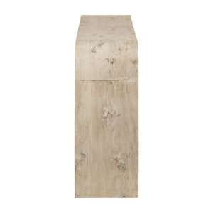 Atlas Clip Console Table - Modern White Burl Design for Stylish Entryways and Slim Spaces TA11049-01