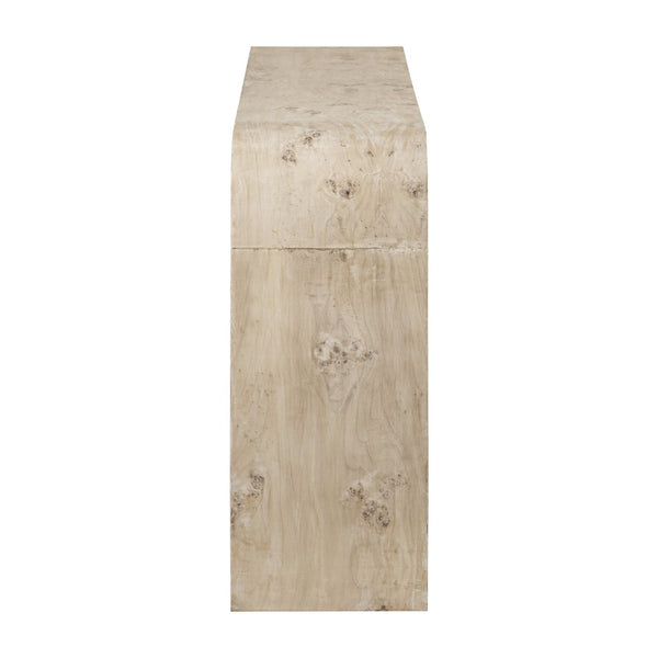 Atlas Clip Console Table - Modern White Burl Design for Stylish Entryways and Slim Spaces TA11049-01