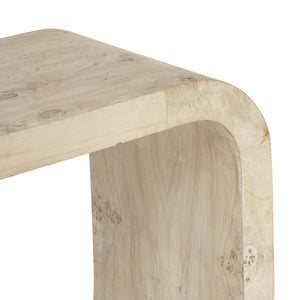 Atlas Clip Console Table - Modern White Burl Design for Stylish Entryways and Slim Spaces TA11049-01
