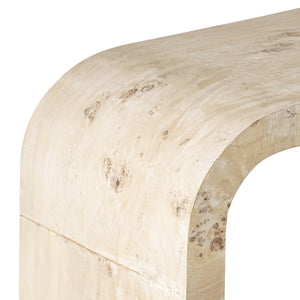 Atlas Clip Console Table - Modern White Burl Design for Stylish Entryways and Slim Spaces TA11049-01