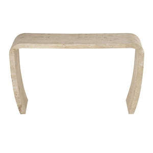 Atlas Clip Console Table - Modern White Burl Design for Stylish Entryways and Slim Spaces TA11049-01