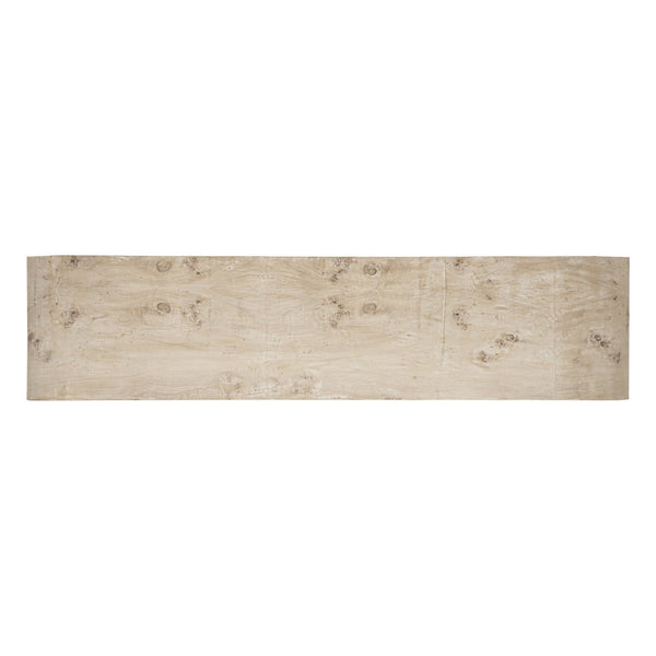 Atlas Clip Console Table - Modern White Burl Design for Stylish Entryways and Slim Spaces TA11049-01