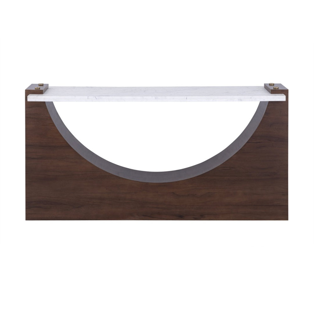 Atlas Corsa Console Table - Mid-Century Elegance with Walnut Base & Marble Top for Modern Interiors TA11053-01