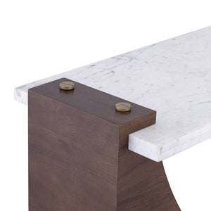Atlas Corsa Console Table - Mid-Century Elegance with Walnut Base & Marble Top for Modern Interiors TA11053-01