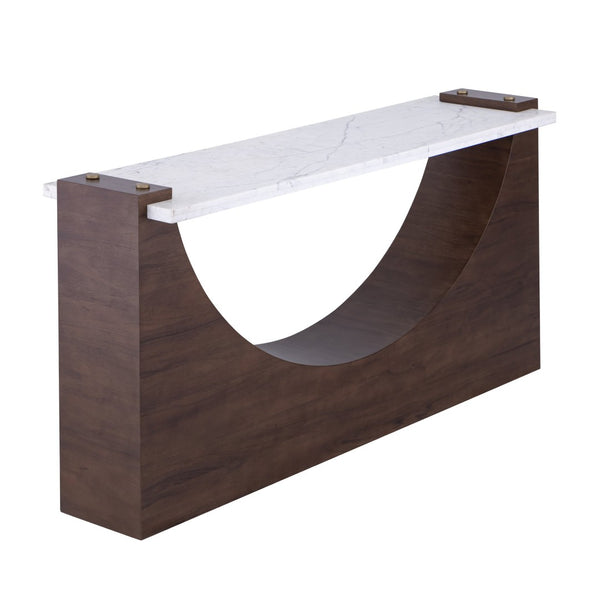 Atlas Corsa Console Table - Mid-Century Elegance with Walnut Base & Marble Top for Modern Interiors TA11053-01
