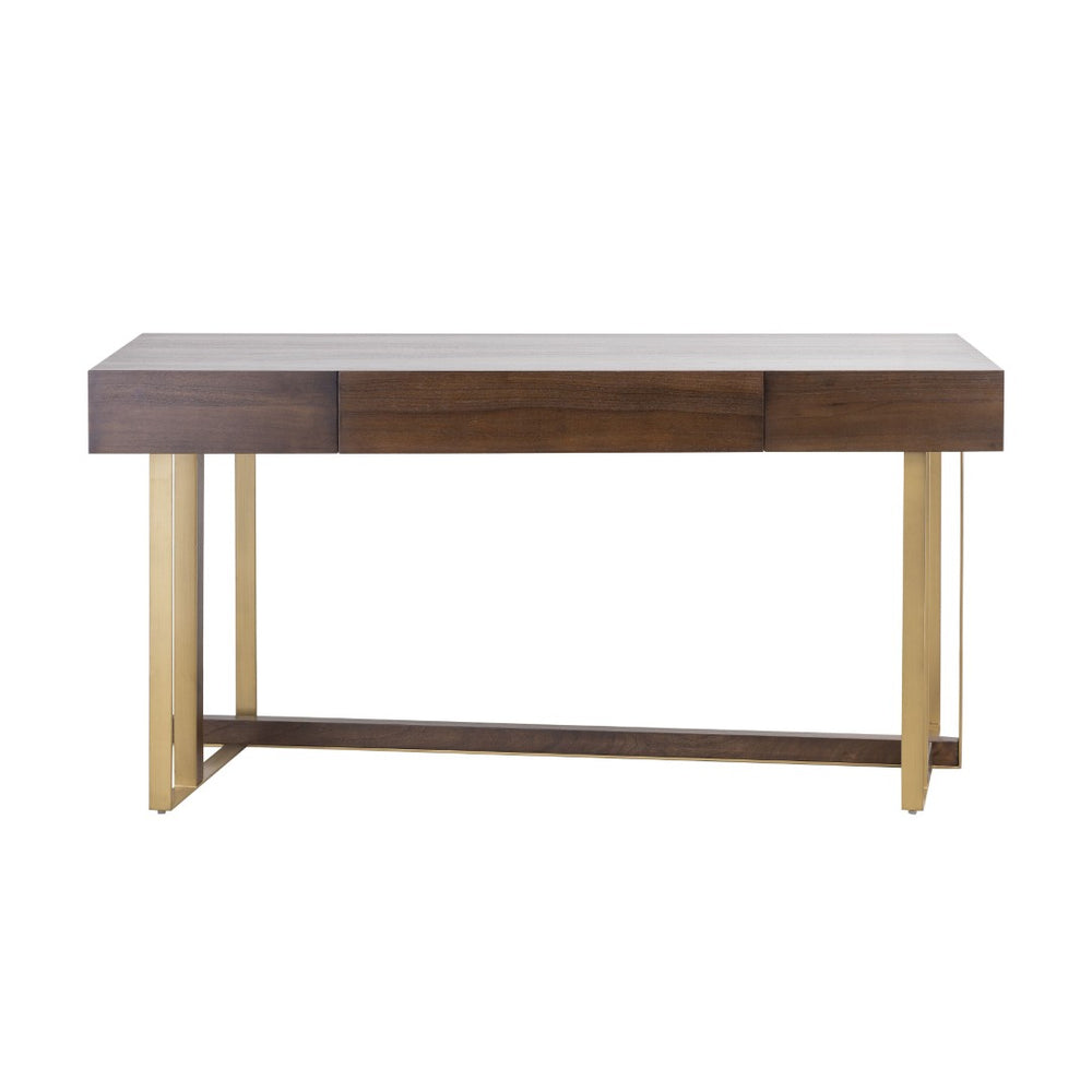 Atlas Crafton Desk - Stylish Mahogany Finish with Brass Accents, Spacious Design for Home Offices & More TA11057-01