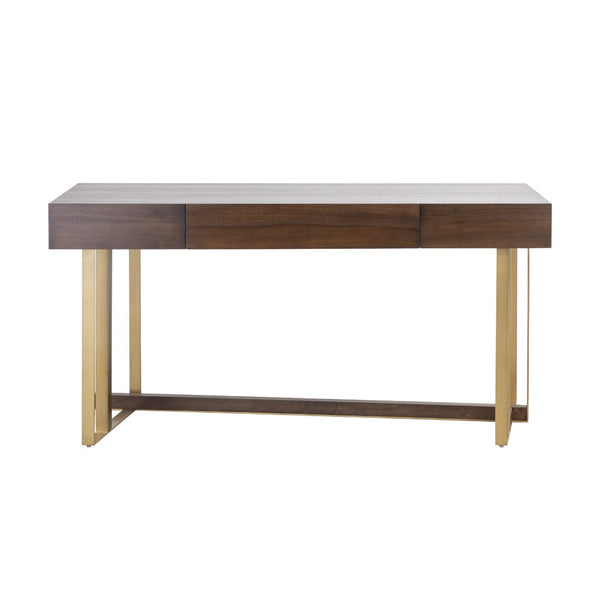 Atlas Crafton Desk - Stylish Mahogany Finish with Brass Accents, Spacious Design for Home Offices & More TA11057-01