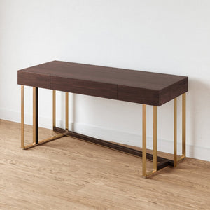 Atlas Crafton Desk - Stylish Mahogany Finish with Brass Accents, Spacious Design for Home Offices & More TA11057-01
