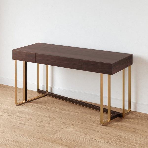 Atlas Crafton Desk - Stylish Mahogany Finish with Brass Accents, Spacious Design for Home Offices & More TA11057-01