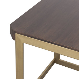 Atlas Crafton Nesting Table Set - Elegant Mahogany Accent Tables with Brass Metal Bases for Versatile Use TA11058-01S