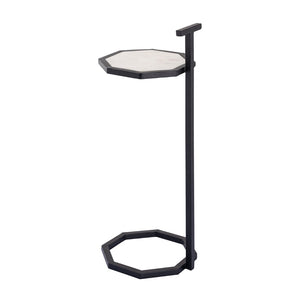 Atlas Daro Accent Table - Chic Octagonal Marble Top with Sleek Metal Base for Modern Living Spaces Black TA11064-02