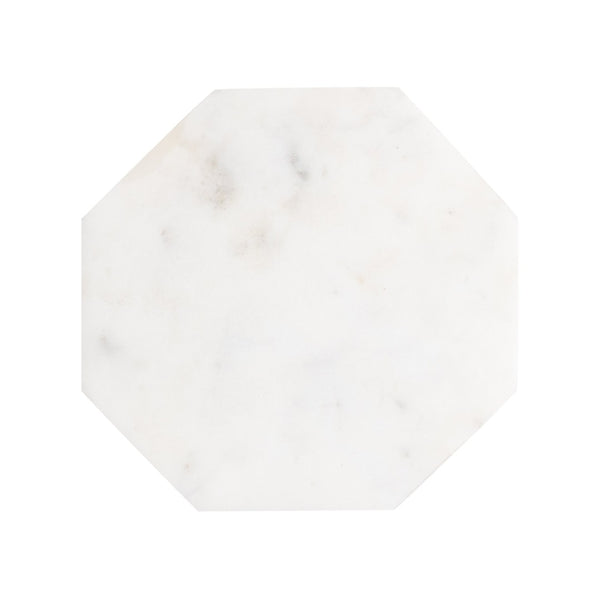 Atlas Daro Accent Table - Chic Octagonal Marble Top with Sleek Metal Base for Modern Living Spaces Black TA11064-02