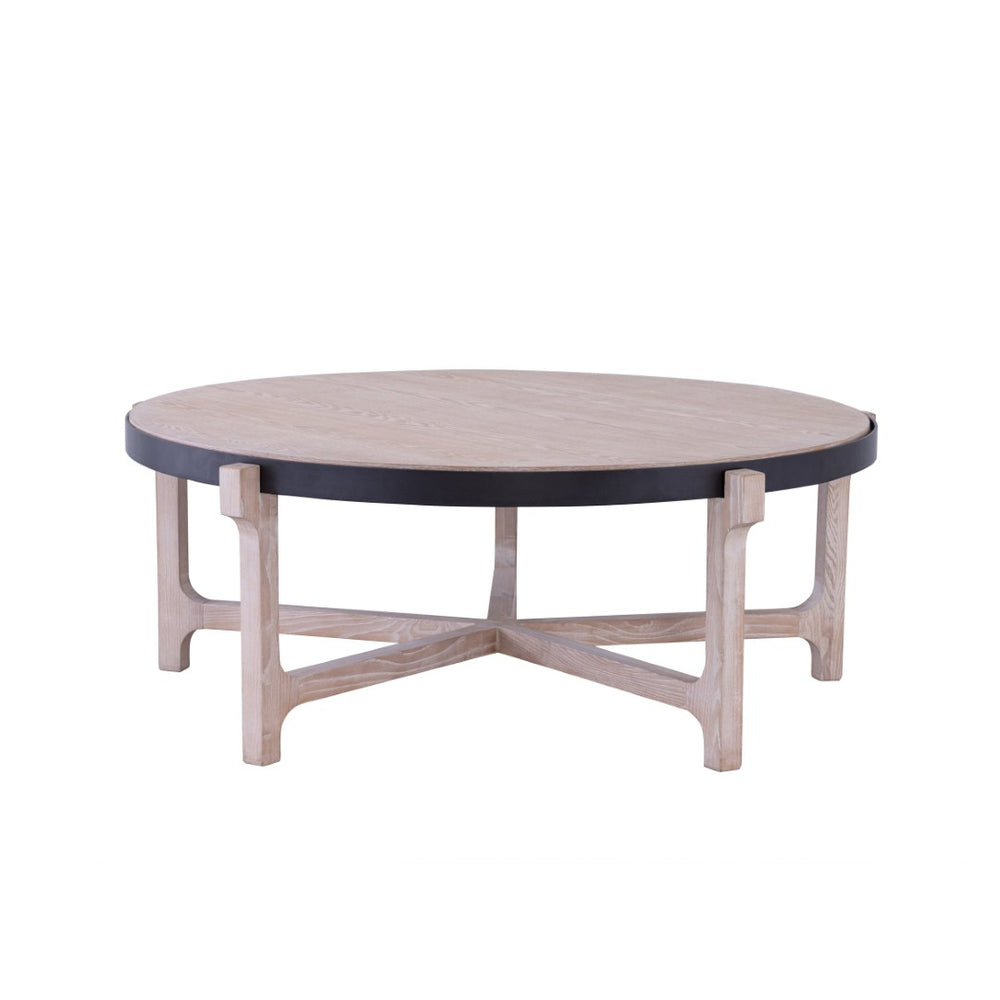 Atlas Donovan Coffee Table - Modern Light Ash Centerpiece with Unique Six-Leg Design and Iron Accents TA11067-01