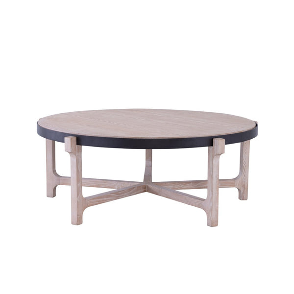 Atlas Donovan Coffee Table - Modern Light Ash Centerpiece with Unique Six-Leg Design and Iron Accents TA11067-01