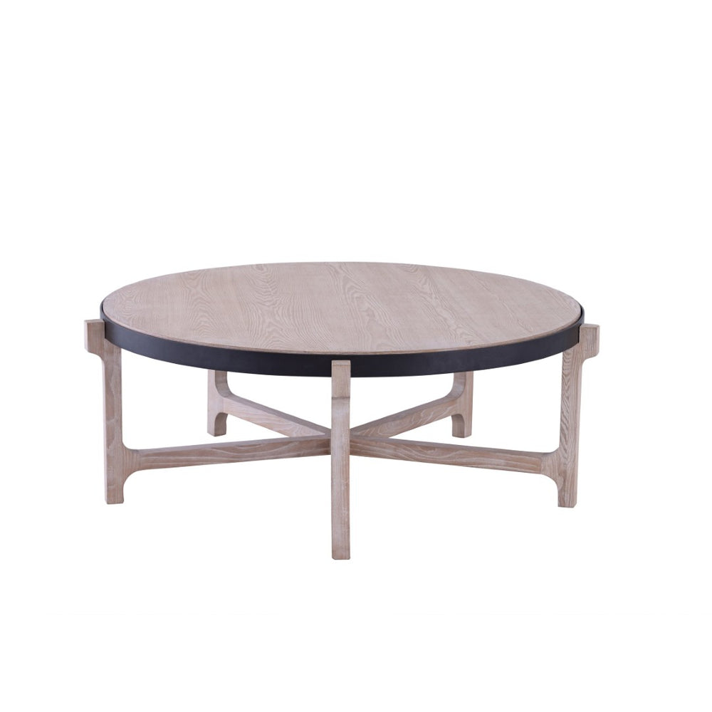 Atlas Donovan Coffee Table - Modern Light Ash Centerpiece with Unique Six-Leg Design and Iron Accents TA11067-01