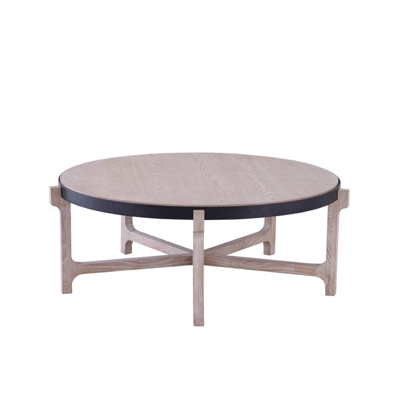 Atlas Donovan Coffee Table - Modern Light Ash Centerpiece with Unique Six-Leg Design and Iron Accents TA11067-01
