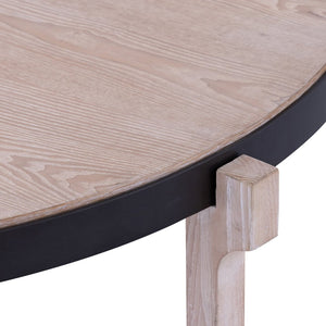 Atlas Donovan Coffee Table - Modern Light Ash Centerpiece with Unique Six-Leg Design and Iron Accents TA11067-01