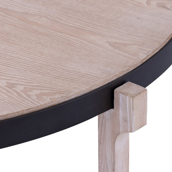 Atlas Donovan Coffee Table - Modern Light Ash Centerpiece with Unique Six-Leg Design and Iron Accents TA11067-01