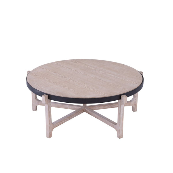 Atlas Donovan Coffee Table - Modern Light Ash Centerpiece with Unique Six-Leg Design and Iron Accents TA11067-01