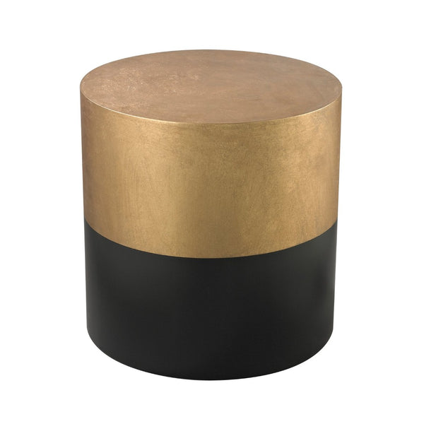 Atlas Draper Accent Table - Glamorous Drum Design with Two-Tone Finish for Modern Elegance & Versatility TA11068-01