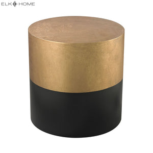 Atlas Draper Accent Table - Glamorous Drum Design with Two-Tone Finish for Modern Elegance & Versatility TA11068-01