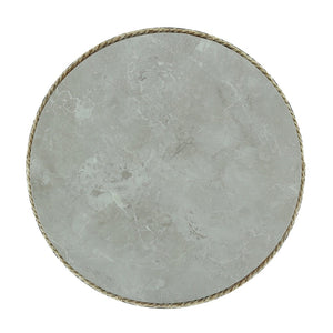 Atlas Elie Accent Table - Coastal-Modern Charm with Marble-Look Top & Woven Rope Finish for Any Space TA11069-01