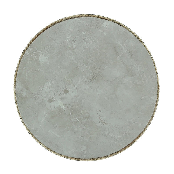 Atlas Elie Accent Table - Coastal-Modern Charm with Marble-Look Top & Woven Rope Finish for Any Space TA11069-01