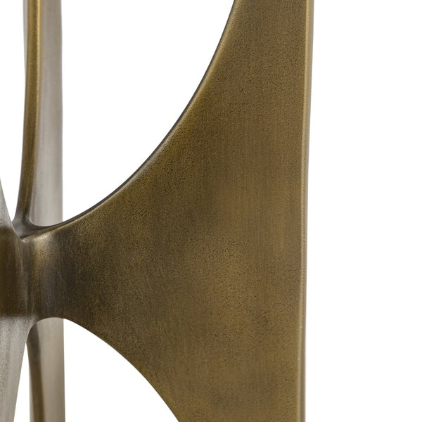 Atlas Elroy Accent Table - Elegant Midcentury Design with Antique Brass and White Marble for Small Spaces TA11070-01
