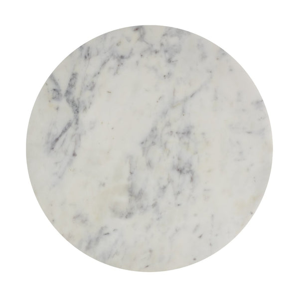 Atlas Elroy Accent Table - Elegant Midcentury Design with Antique Brass and White Marble for Small Spaces TA11070-01