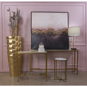 Atlas Equus Console Table – Elegant Gold Leaf Design for Stylish Entryways and Hallways, Space-Saving Solution Small Gold Leaf TA11071-01