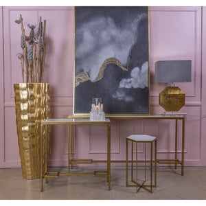 Atlas Equus Console Table – Elegant Gold Leaf Design for Stylish Entryways and Hallways, Space-Saving Solution Tall Gold Leaf TA11072-01