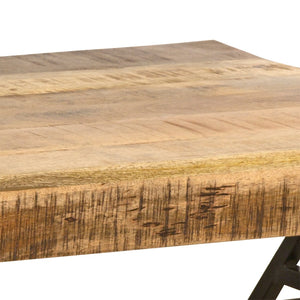 Atlas Estonian Coffee Table - Rustic Mango Wood with Industrial Iron Base, Modern Stylish Centerpiece TA11073-01
