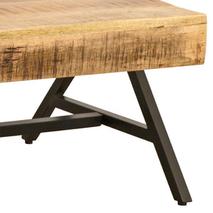 Atlas Estonian Coffee Table - Rustic Mango Wood with Industrial Iron Base, Modern Stylish Centerpiece TA11073-01