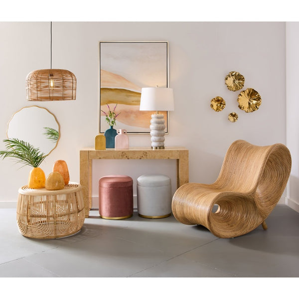 Atlas Etna Coffee Table - Handwoven Rattan Accent Table with Coastal Charm for Stylish Living Spaces TA11074-01
