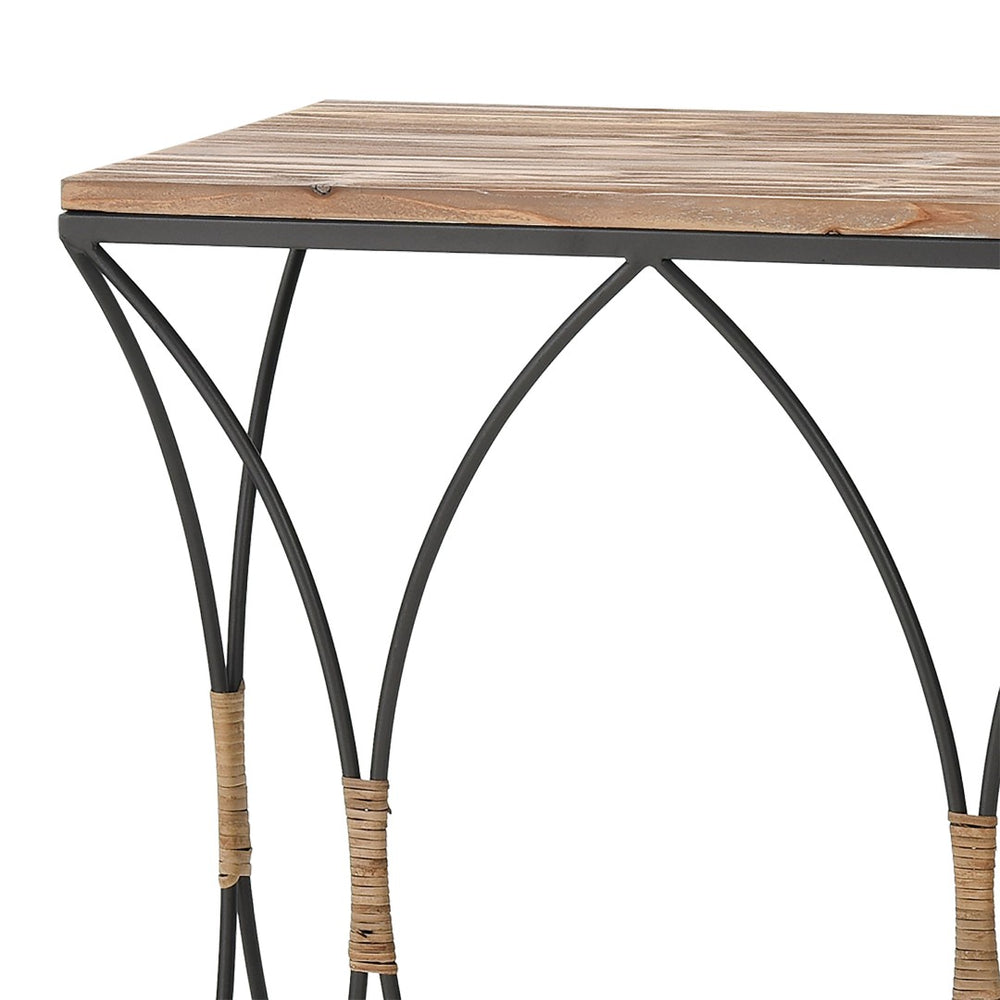 Atlas Fisher Island Console Tables Set of 2 - Modern Coastal Design with Rattan & Metal for Stylish Spaces TA11076-01S