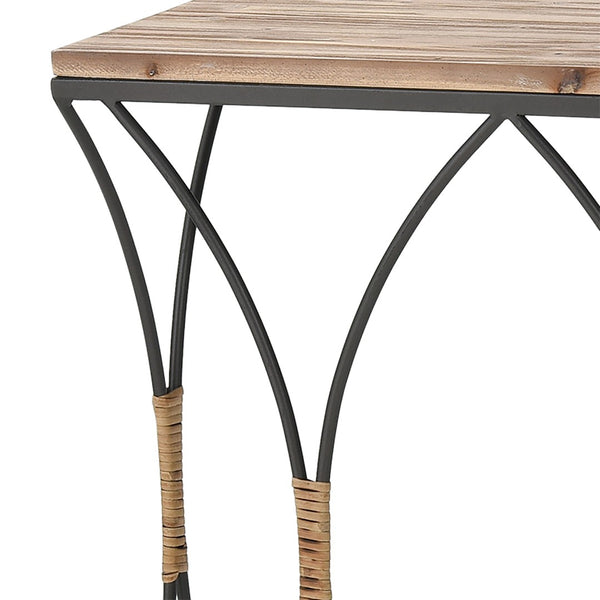 Atlas Fisher Island Console Tables Set of 2 - Modern Coastal Design with Rattan & Metal for Stylish Spaces TA11076-01S