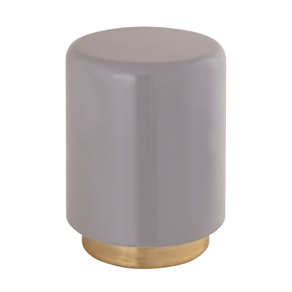 Atlas Genesis Accent Table - Modern Gray Enamel Drum Design for Versatile Living Spaces & Minimalist Style TA11078-01