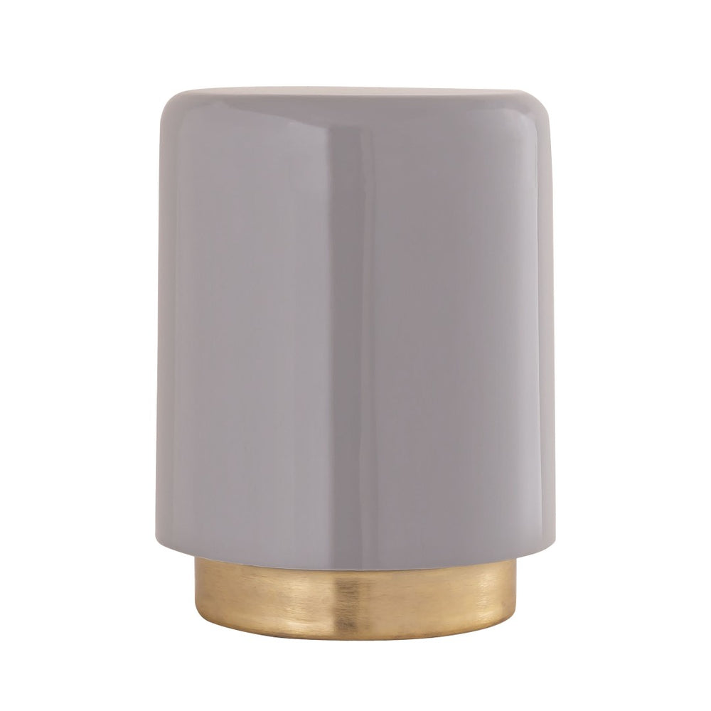 Atlas Genesis Accent Table - Modern Gray Enamel Drum Design for Versatile Living Spaces & Minimalist Style TA11078-01