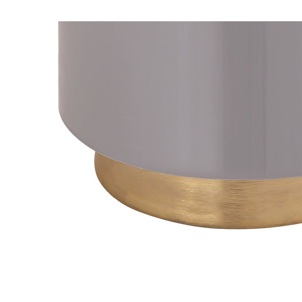 Atlas Genesis Accent Table - Modern Gray Enamel Drum Design for Versatile Living Spaces & Minimalist Style TA11078-01