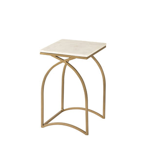 Atlas Graven Nesting Accent Tables Set of 2 – Luxurious Gold & Marble Design for Modern Living Spaces TA11080-01S