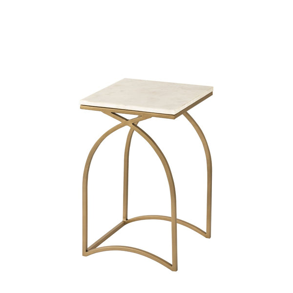 Atlas Graven Nesting Accent Tables Set of 2 – Luxurious Gold & Marble Design for Modern Living Spaces TA11080-01S