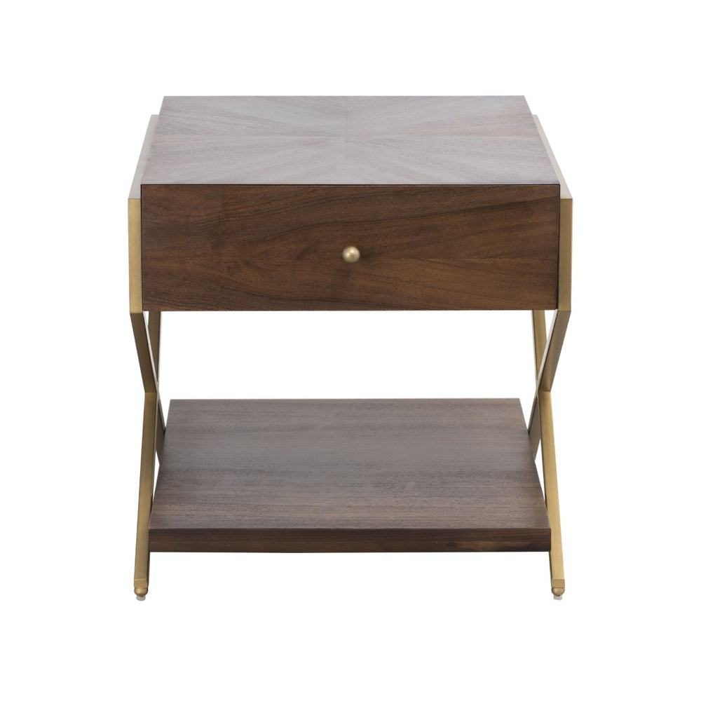 Atlas Guilford Accent Table - Elegant Mahogany Finish with Storage & Stylish Industrial Design Features TA11082-01