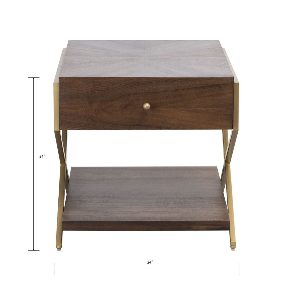 Atlas Guilford Accent Table - Elegant Mahogany Finish with Storage & Stylish Industrial Design Features TA11082-01
